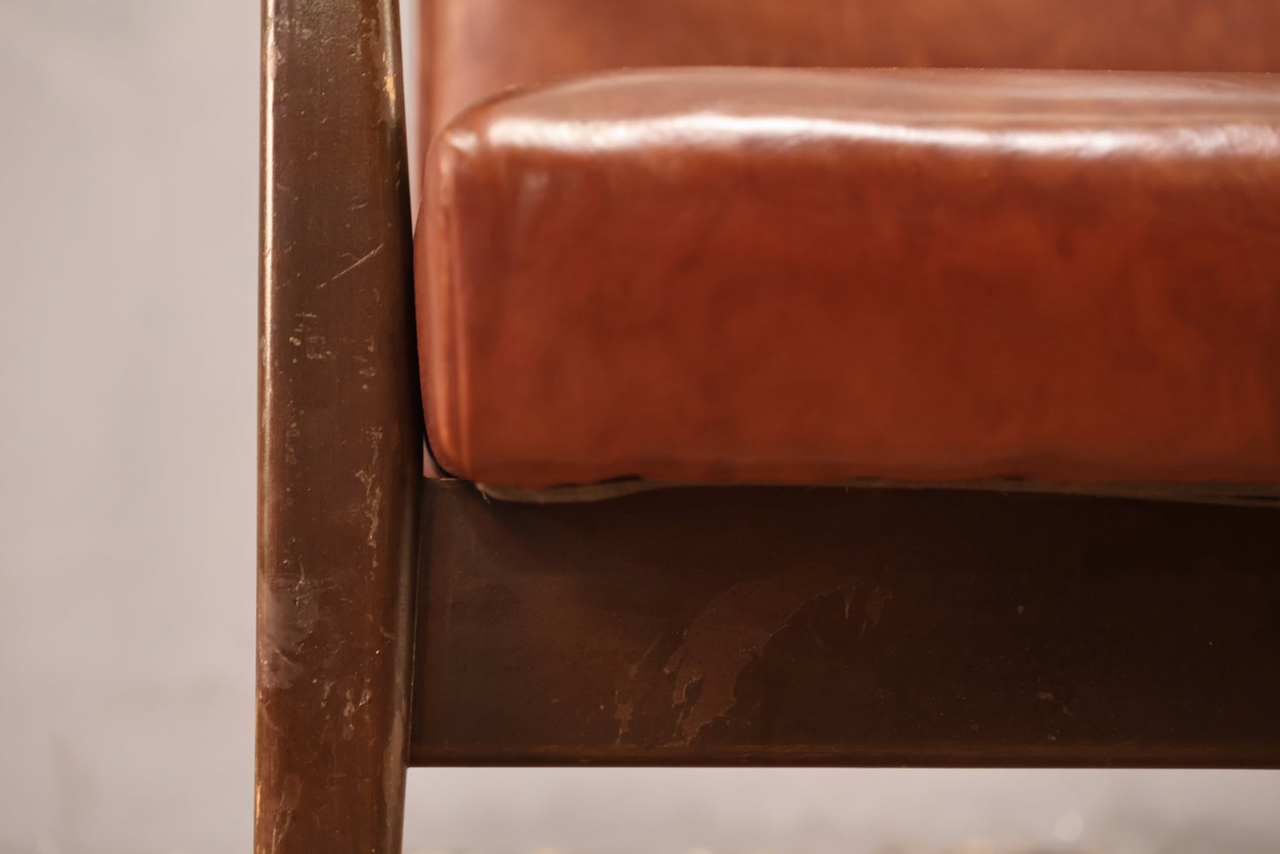 Mid Century Toffee Vinyl Armchair