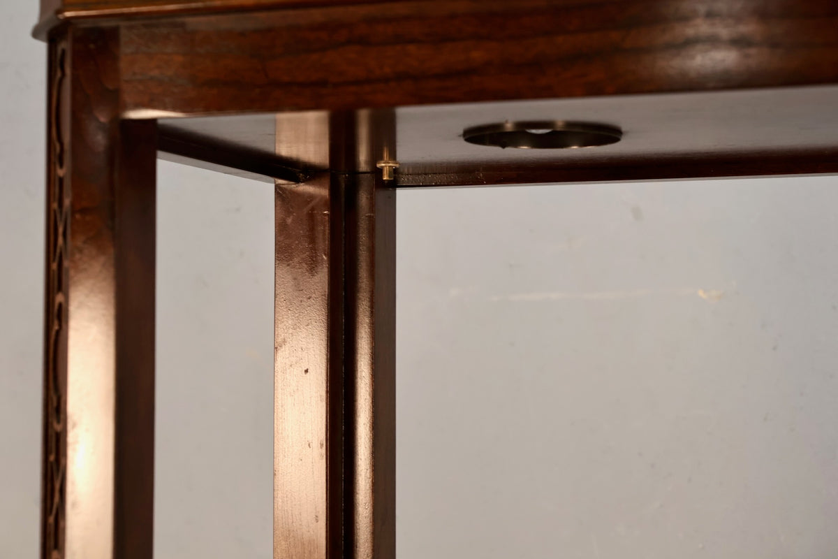 Elegant Dark Wood & Glass Etagere