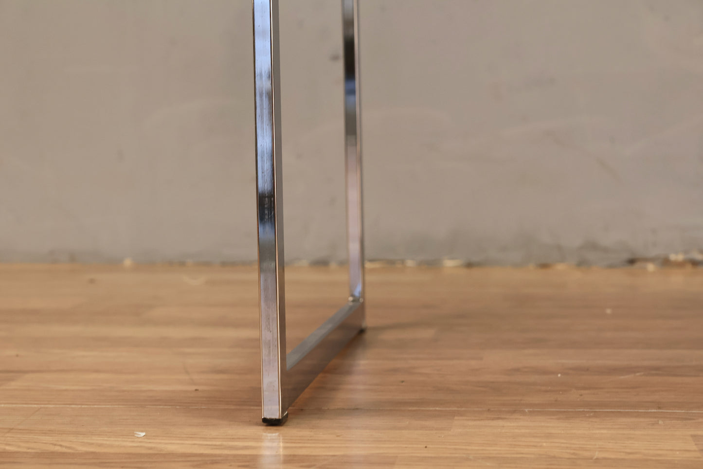 Sleek Chrome & Greige Armchair