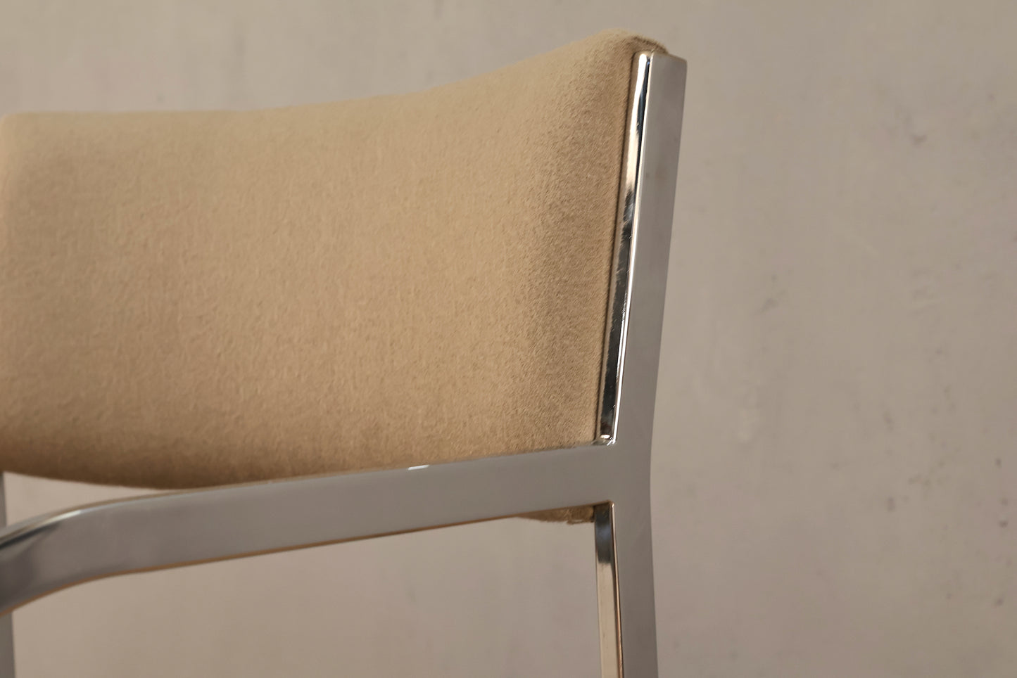 Sleek Chrome & Greige Armchair