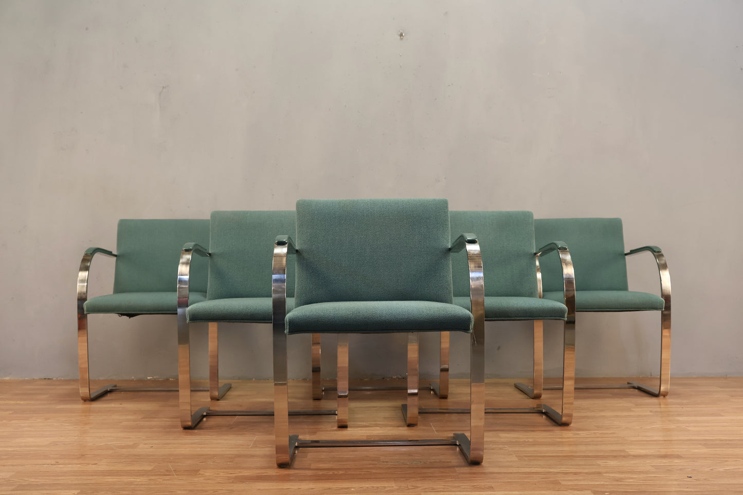 BRNO Teal & Steel Cantilever Armchair