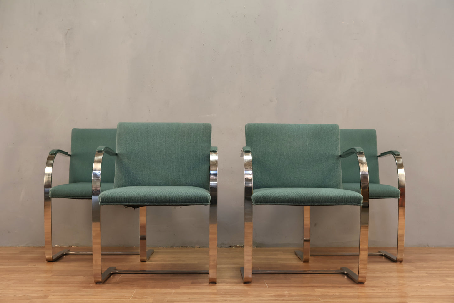 BRNO Teal & Steel Cantilever Armchair