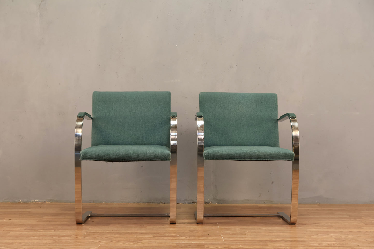BRNO Teal & Steel Cantilever Armchair
