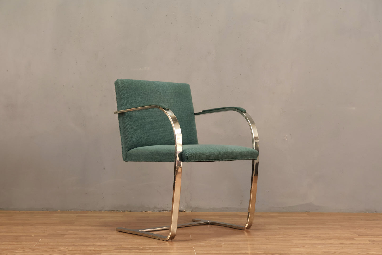 BRNO Teal & Steel Cantilever Armchair