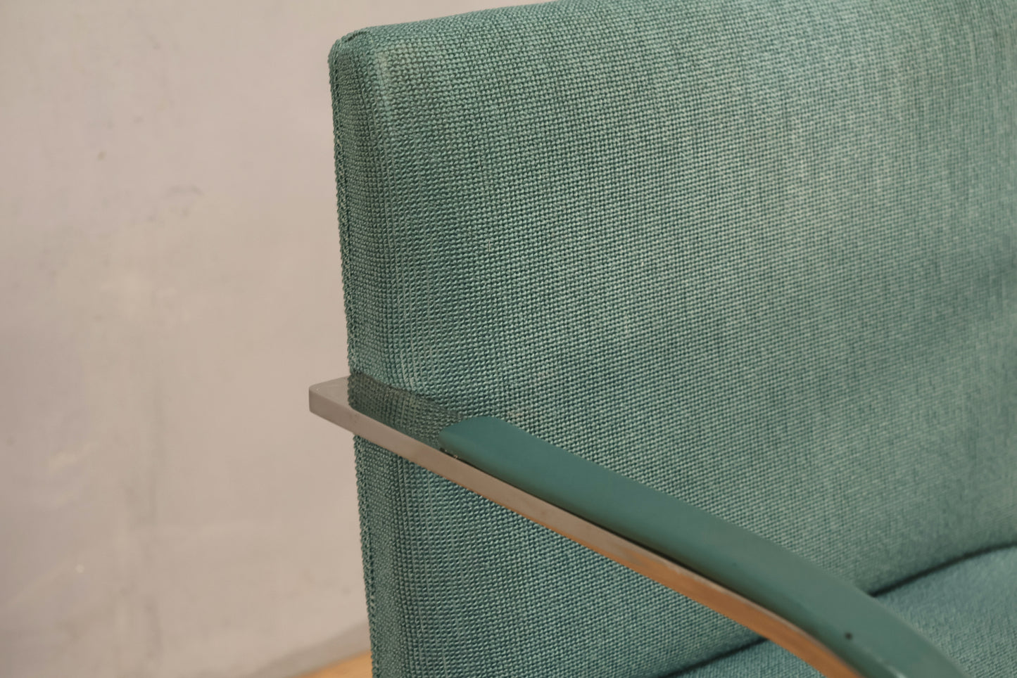 BRNO Teal & Steel Cantilever Armchair