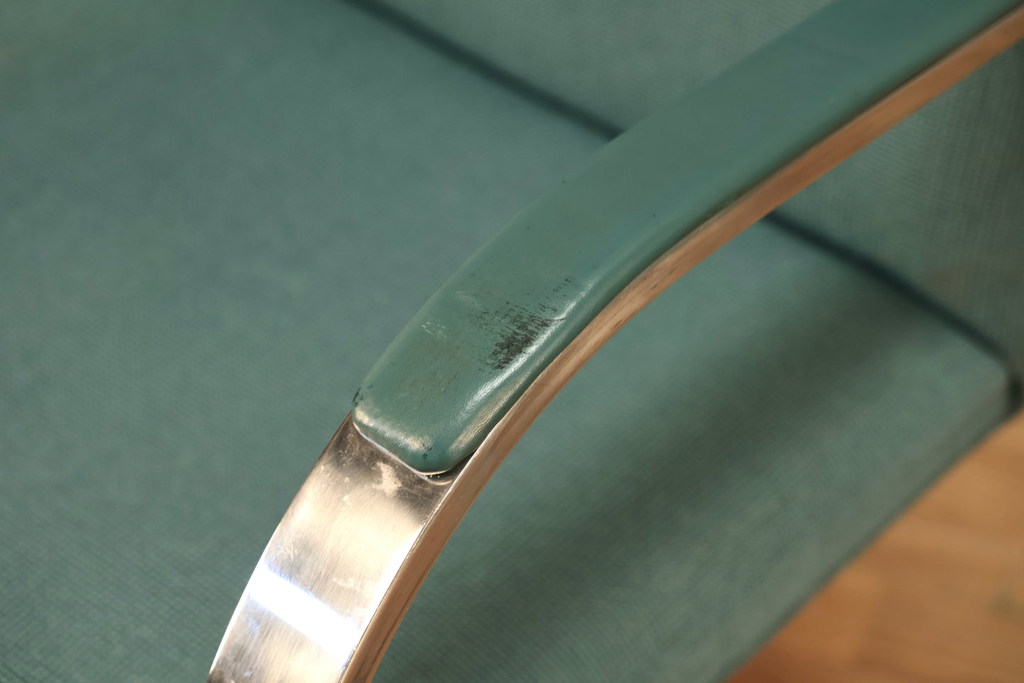 BRNO Teal & Steel Cantilever Armchair