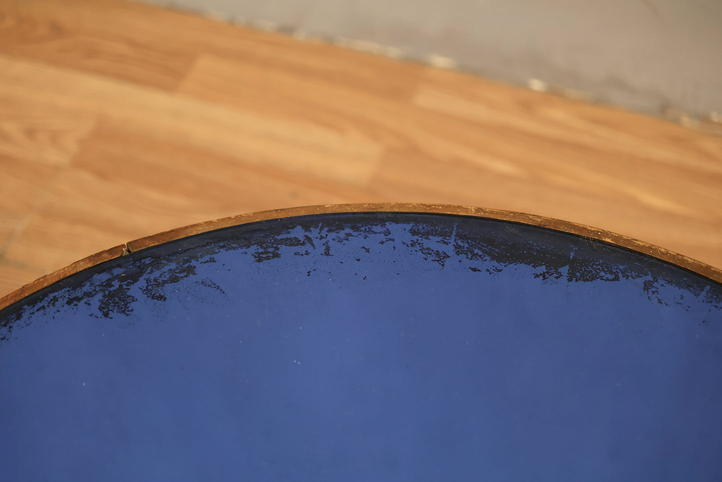 Art Deco Blue Glass Round Coffee Table