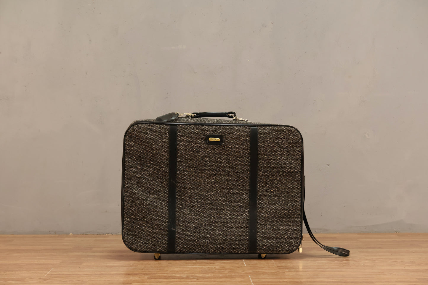 Set of 4 Charcoal Tweed Suitcases