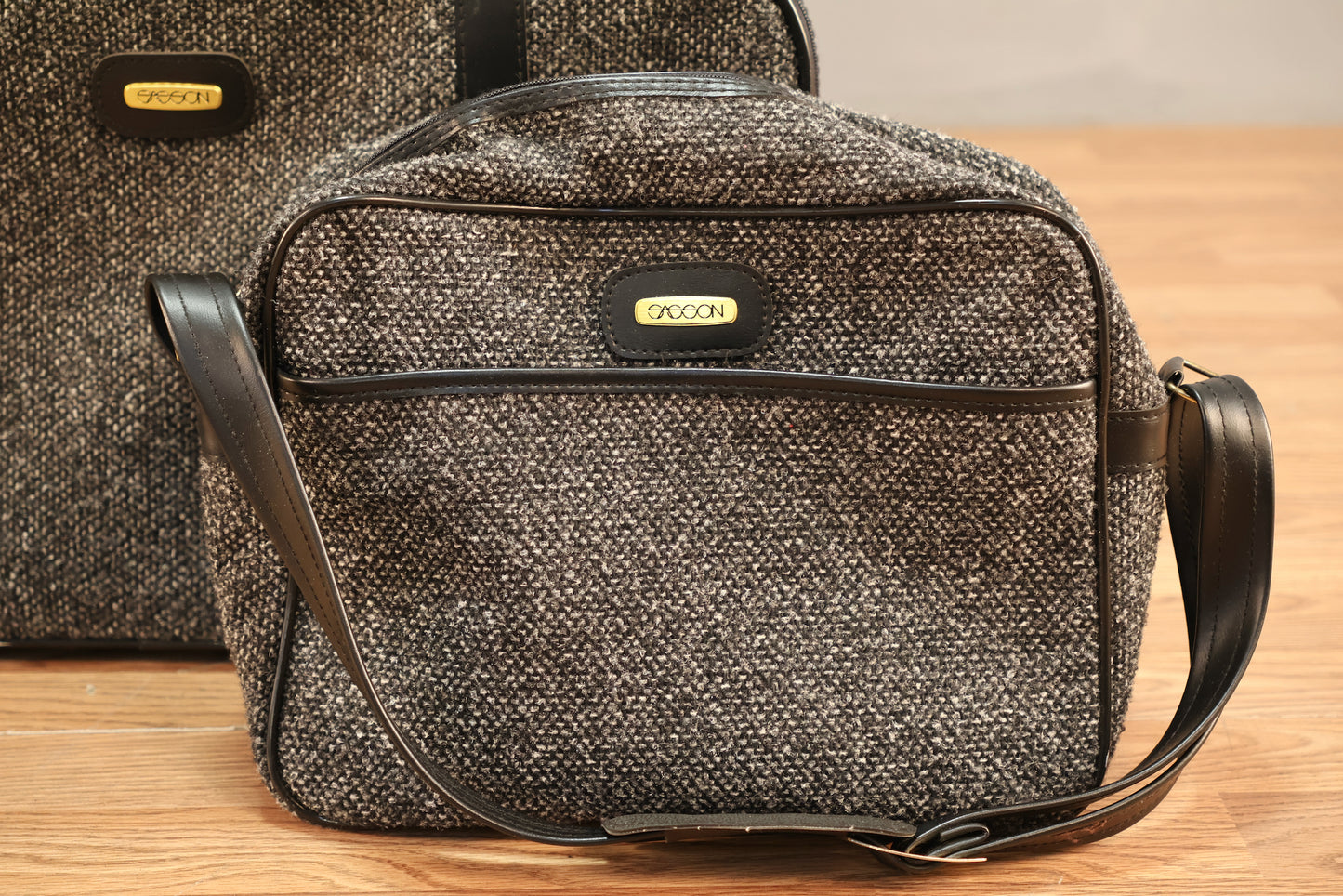 Set of 4 Charcoal Tweed Suitcases