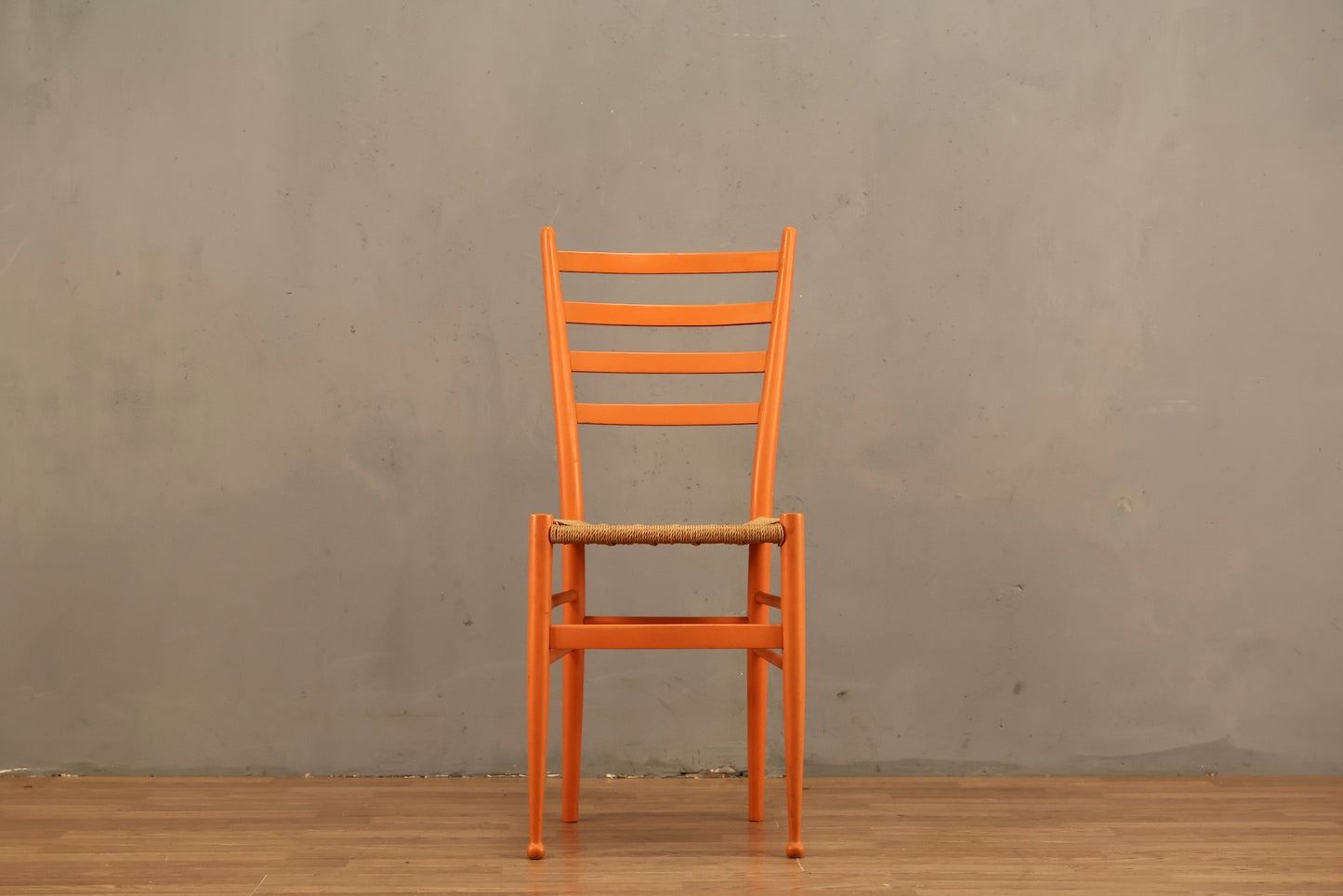 Tangerine & Rush Gio Ponti-Style Side Chair