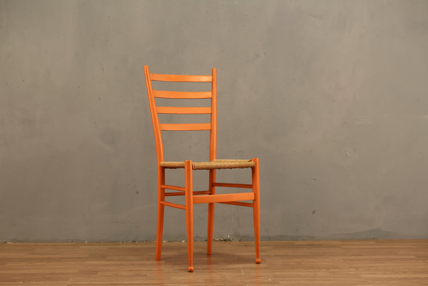 Tangerine & Rush Gio Ponti-Style Side Chair