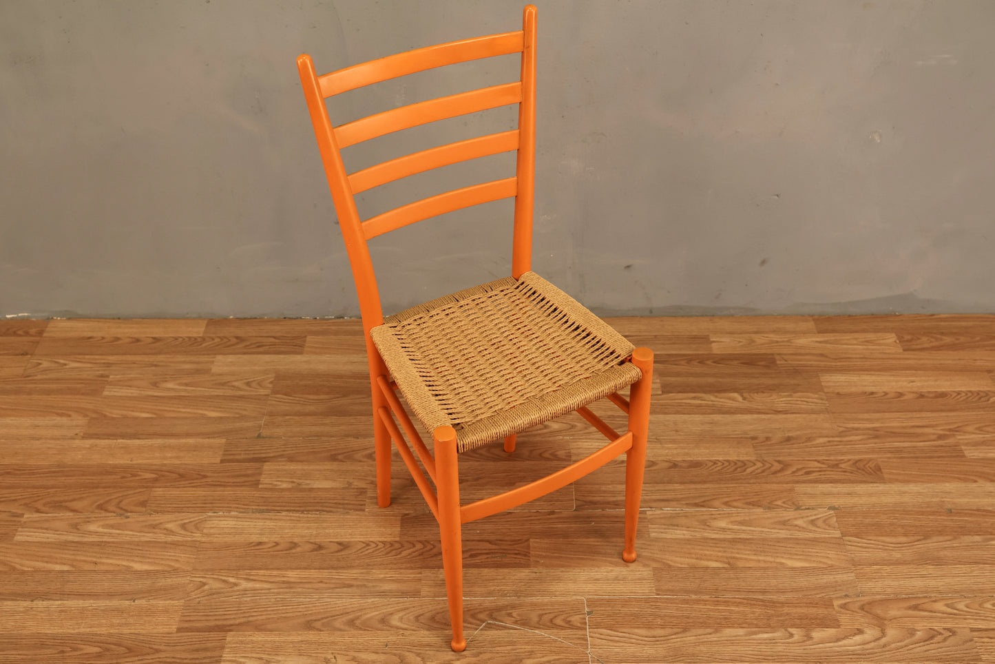 Tangerine & Rush Gio Ponti-Style Side Chair