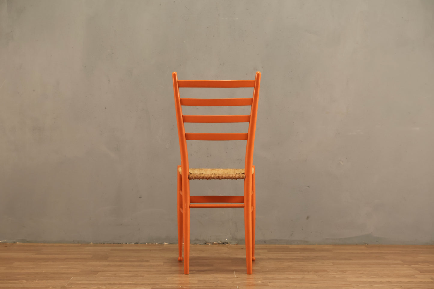Tangerine & Rush Gio Ponti-Style Side Chair