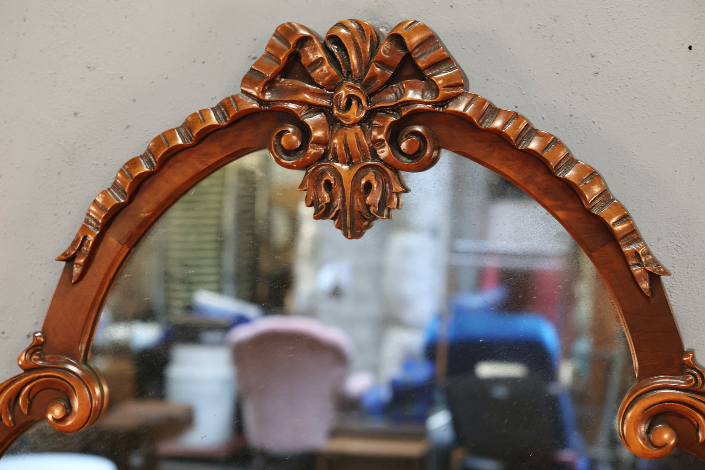 Ornate Carved Mahogany Mirror