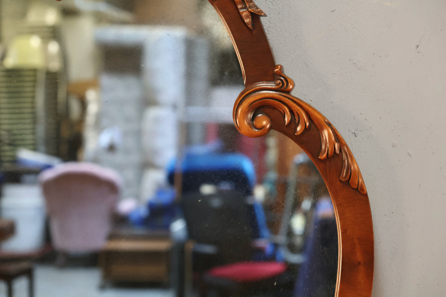 Ornate Carved Mahogany Mirror