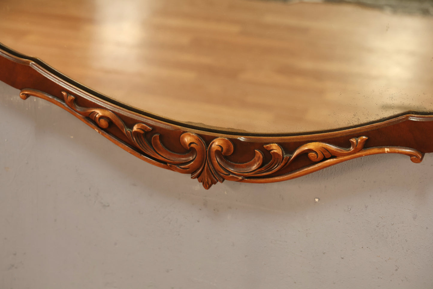 Ornate Carved Mahogany Mirror