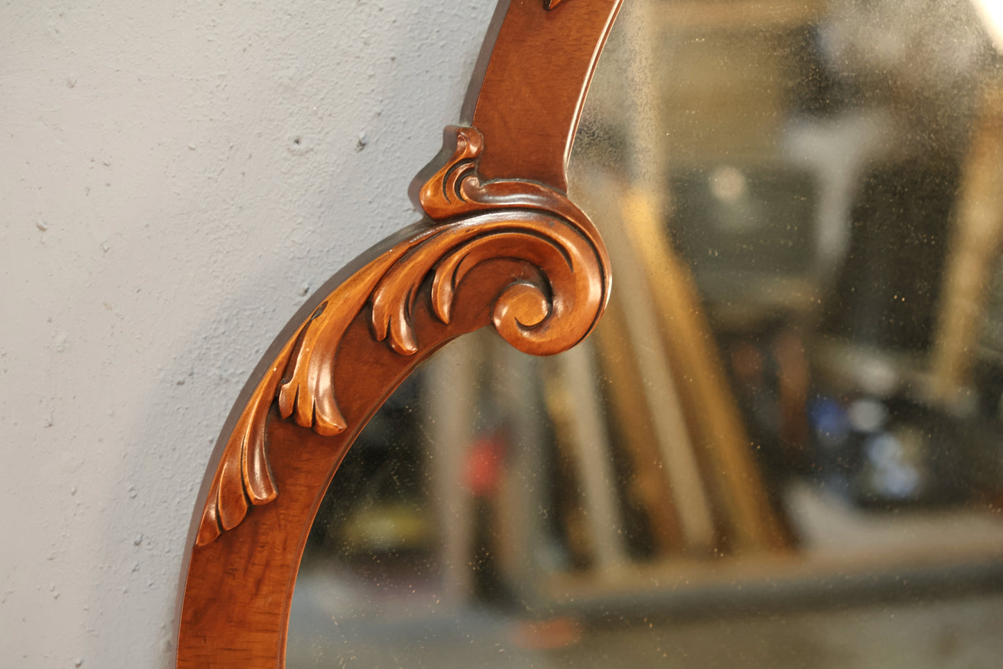 Ornate Carved Mahogany Mirror