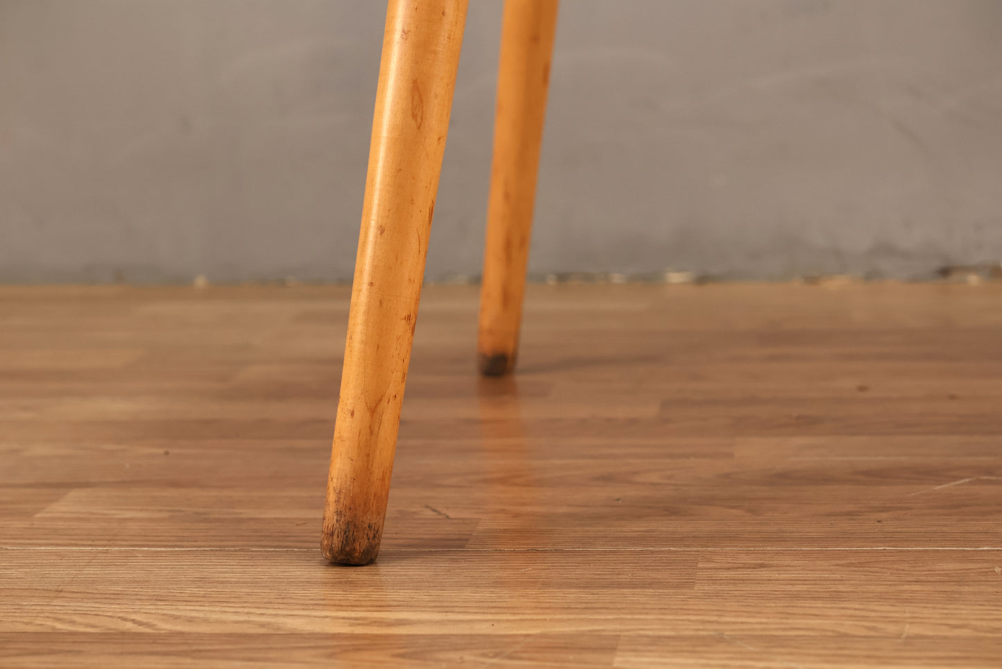 Tall Round Maple & White Coffee Table