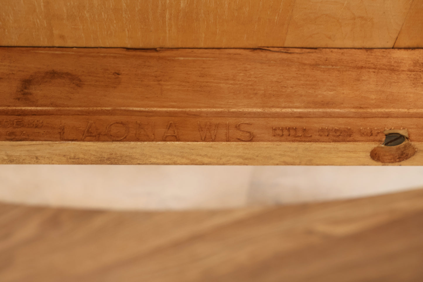 Tall Round Maple & White Coffee Table