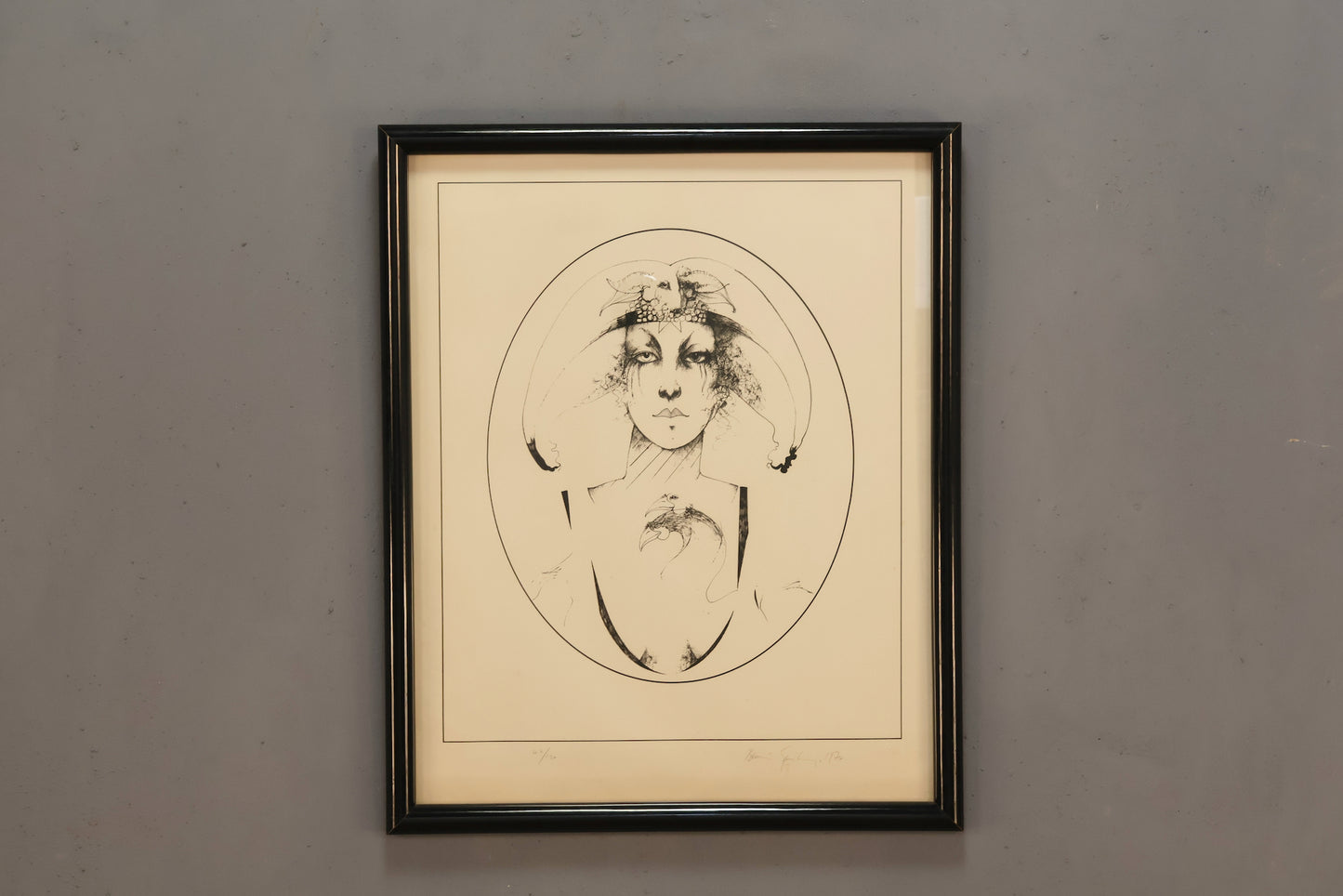 1970s "Swan Portrait" Lithograph
