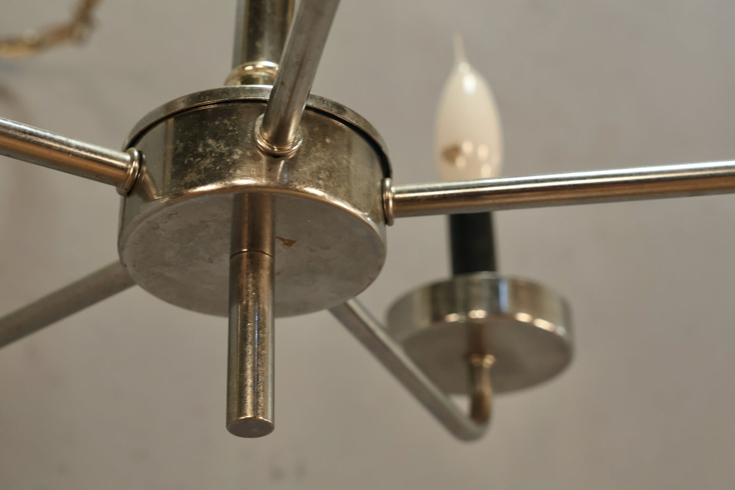 Chrome Candelabra Swag Lamp