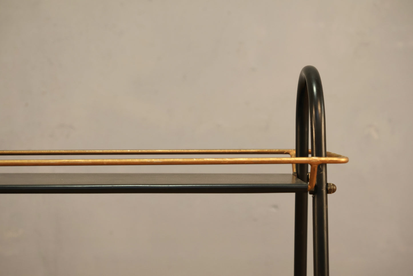 Atomic Black & Gold 2-Tier Metal Shelf