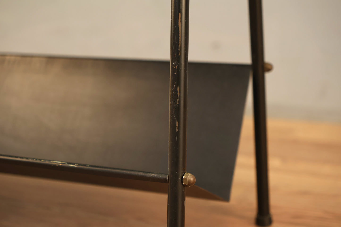 Atomic Black & Gold 2-Tier Metal Shelf