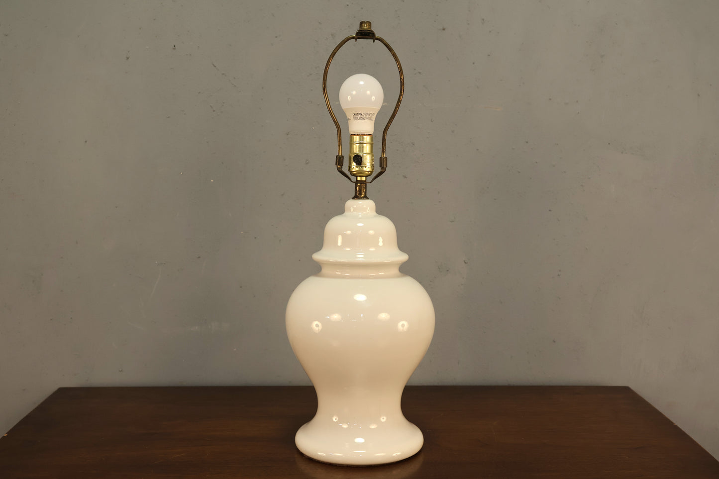 Pair of White Ceramic Table Lamps