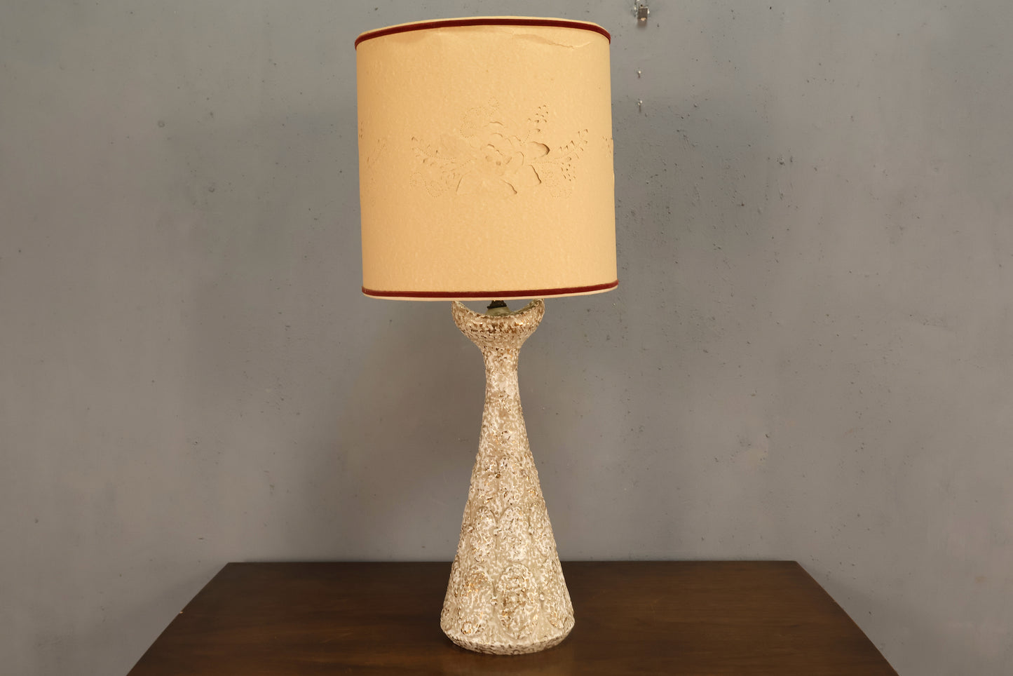 Mid Century Flared White Table Lamp