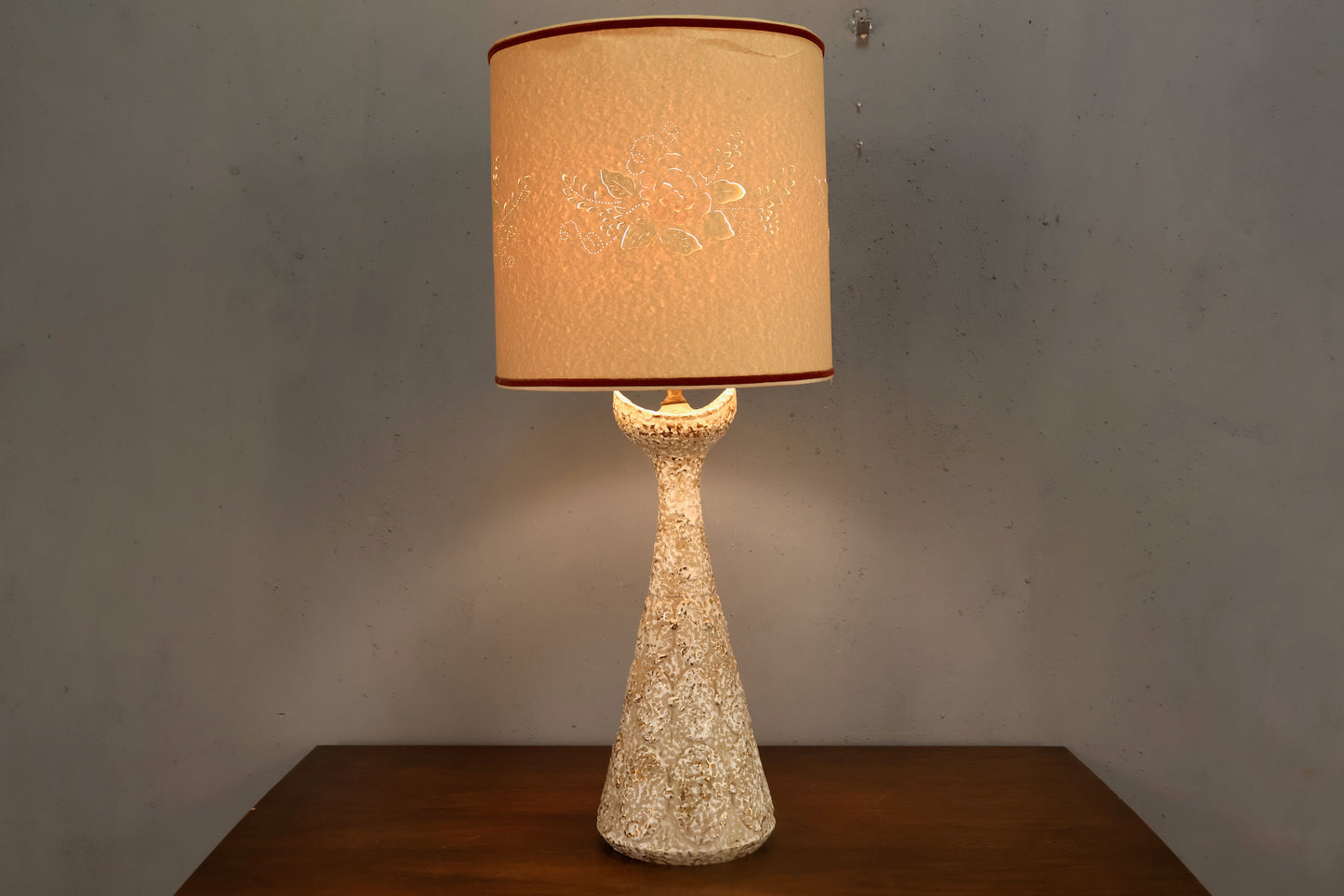 Mid Century Flared White Table Lamp