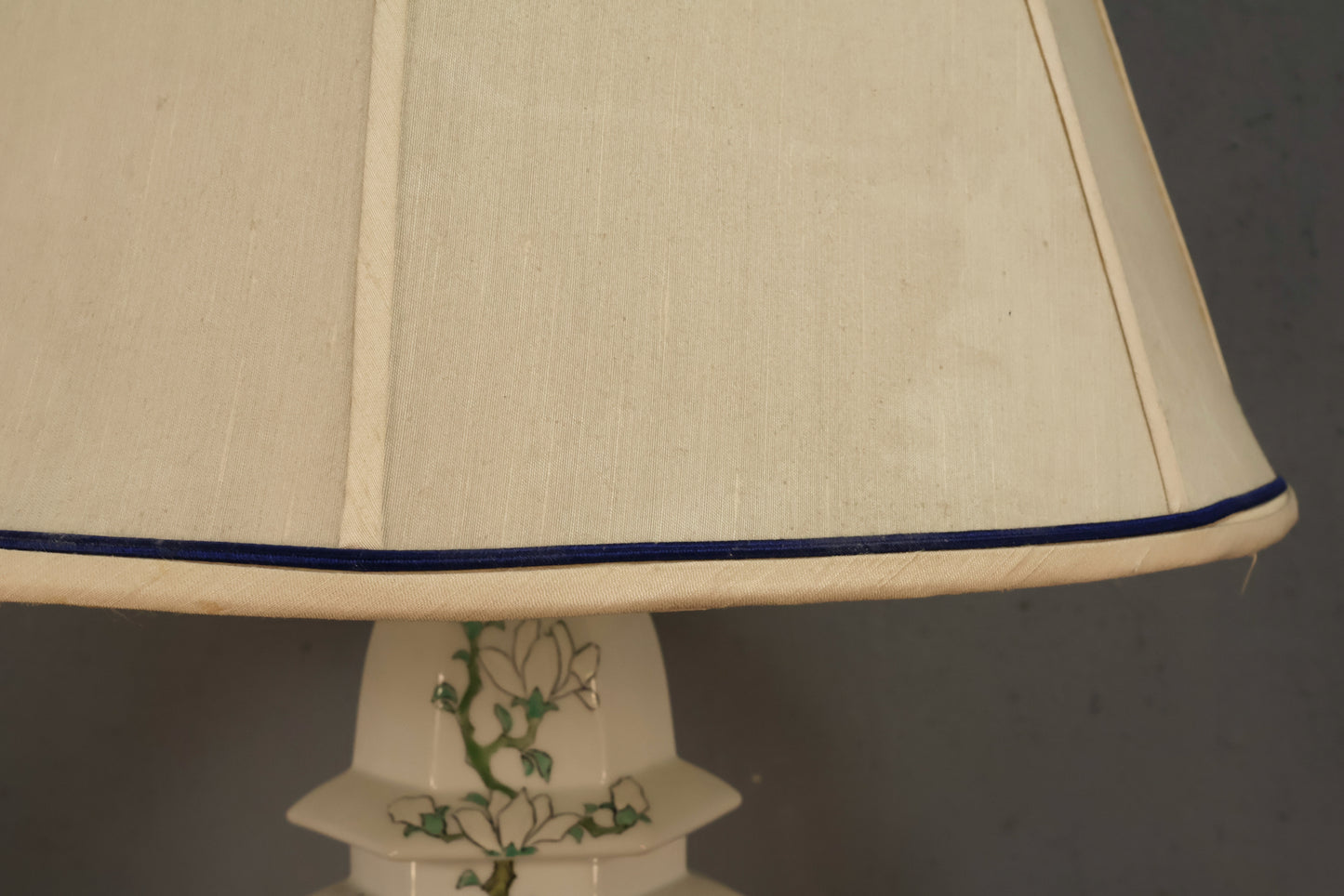 Large Floral Porcelain Lamp