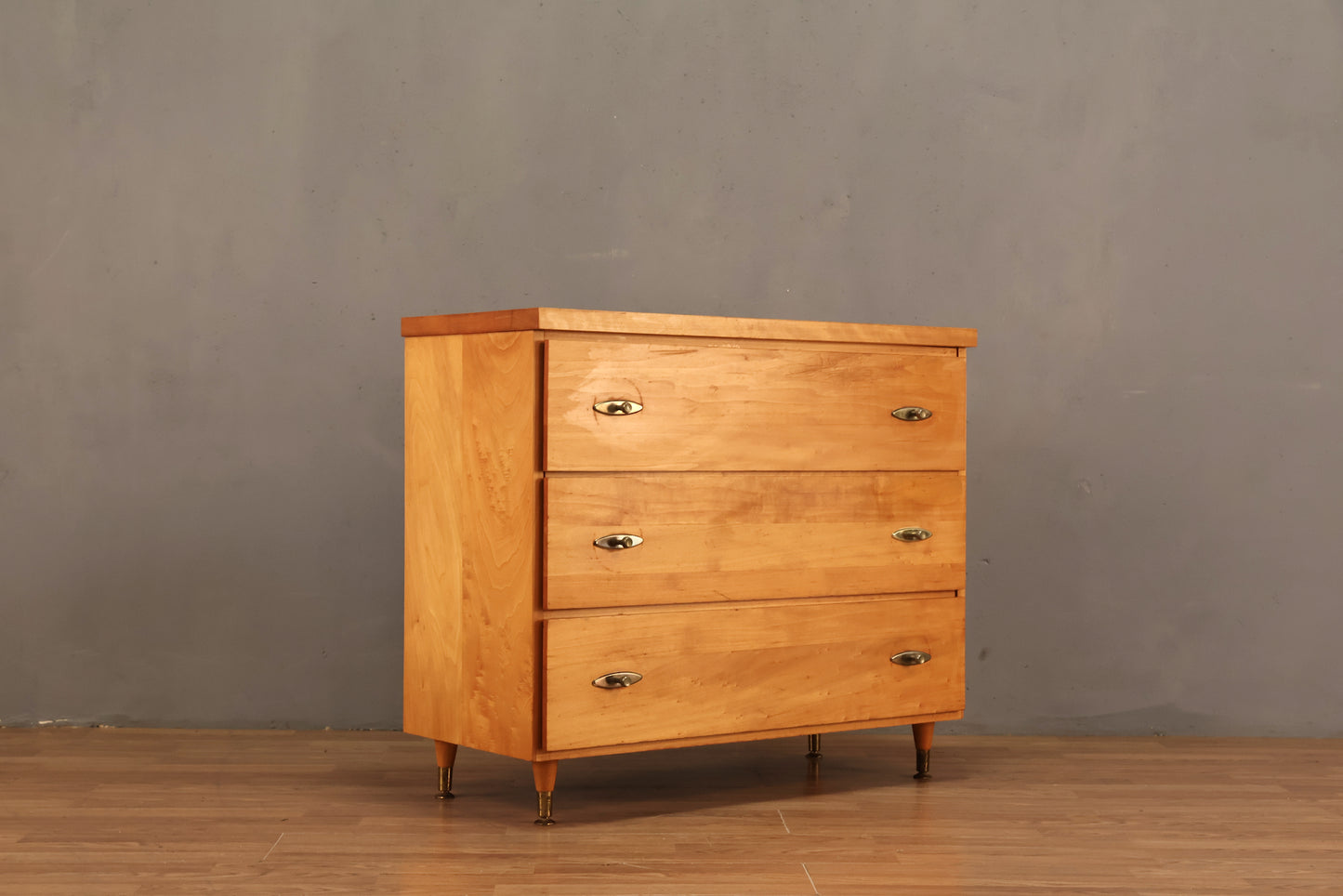 Mid Century Pine 3-Drawer Dresser