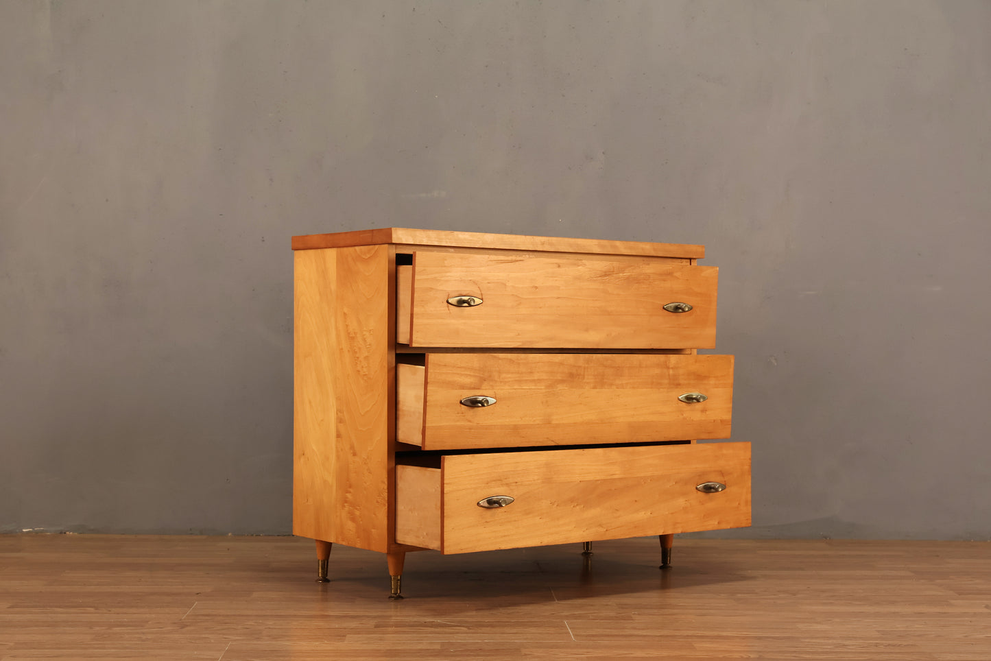 Mid Century Pine 3-Drawer Dresser