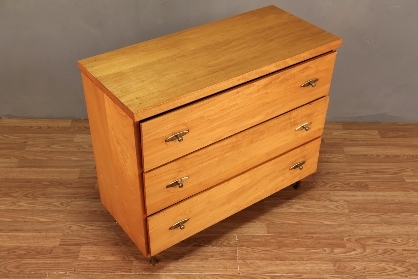 Mid Century Pine 3-Drawer Dresser