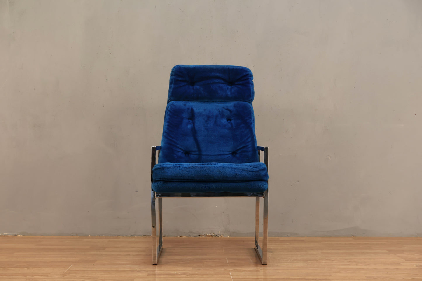 Mod Blue Plush Accent Chair