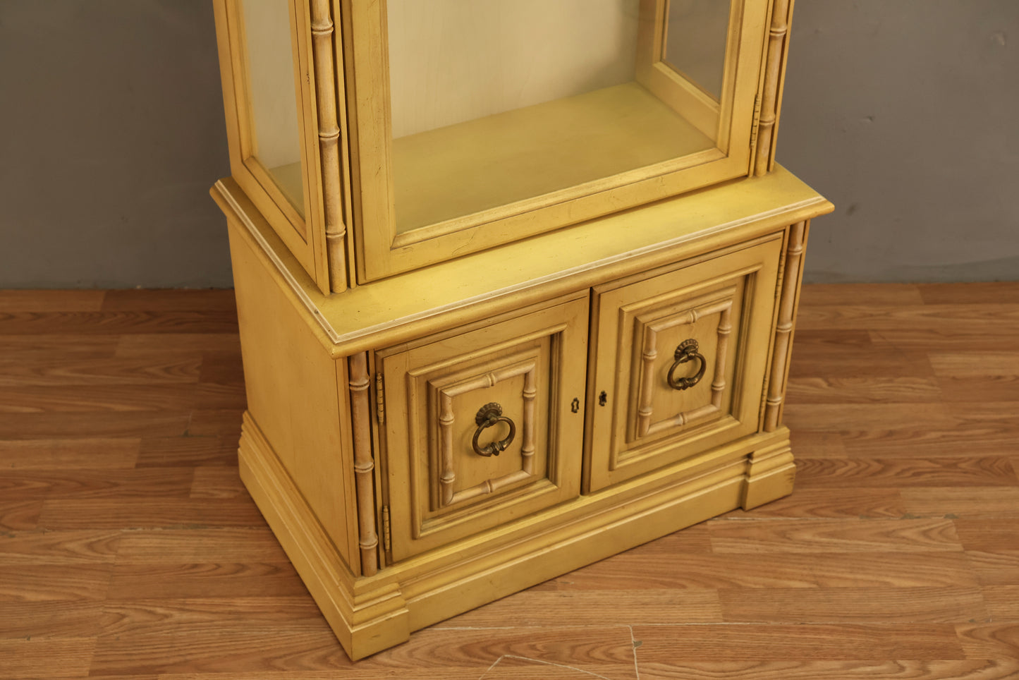 Regency Glass & Yellow Illuminated Display Case