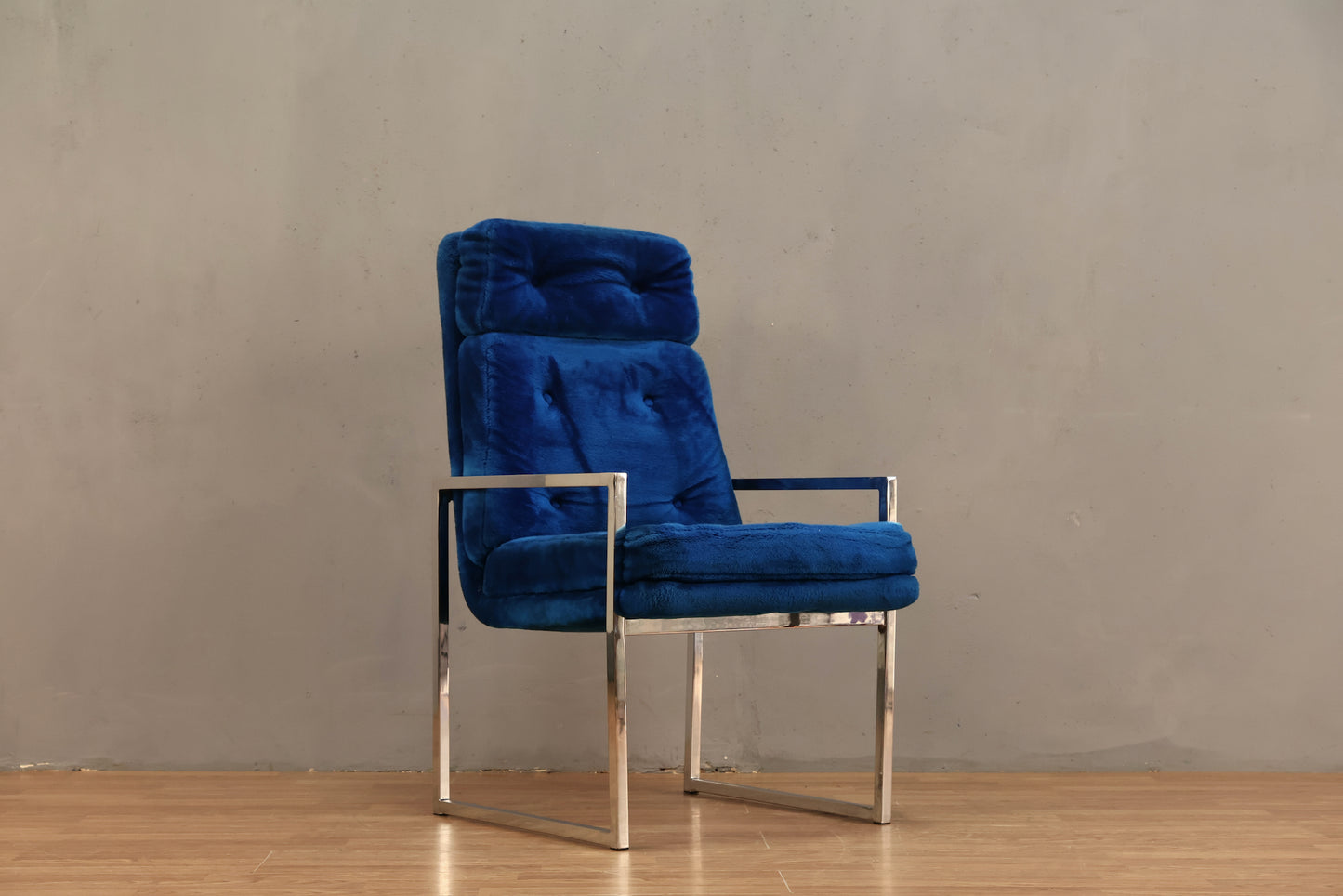 Mod Blue Plush Accent Chair