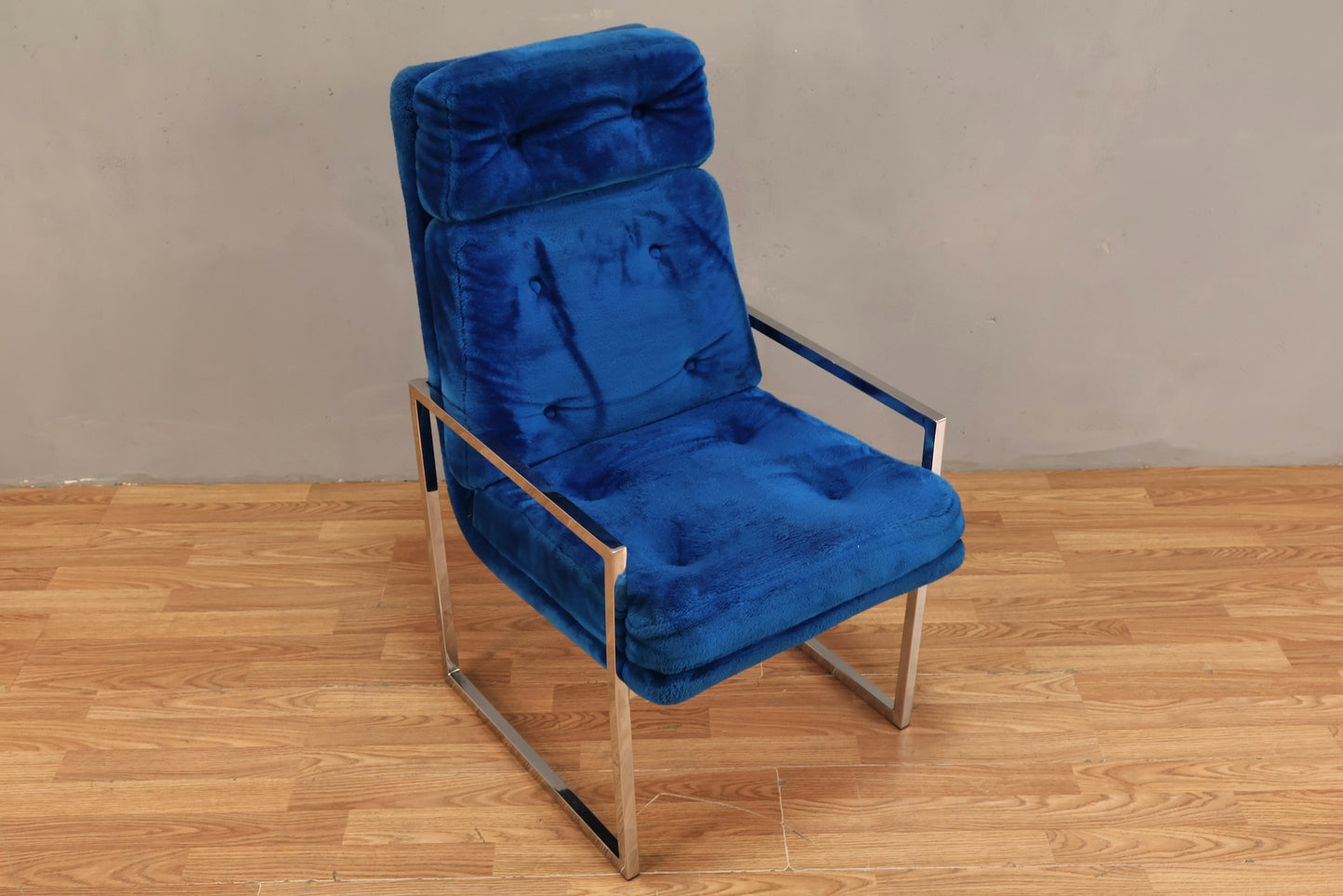 Mod Blue Plush Accent Chair