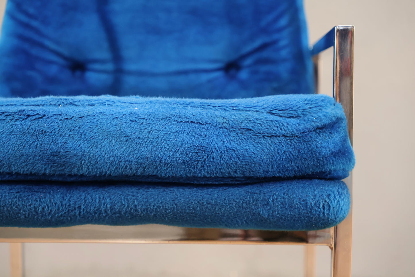 Mod Blue Plush Accent Chair