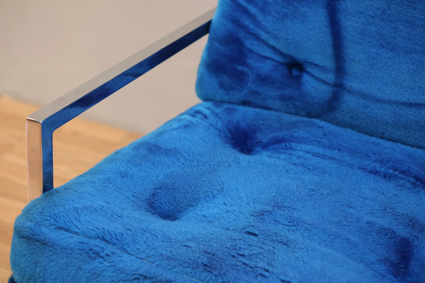Mod Blue Plush Accent Chair