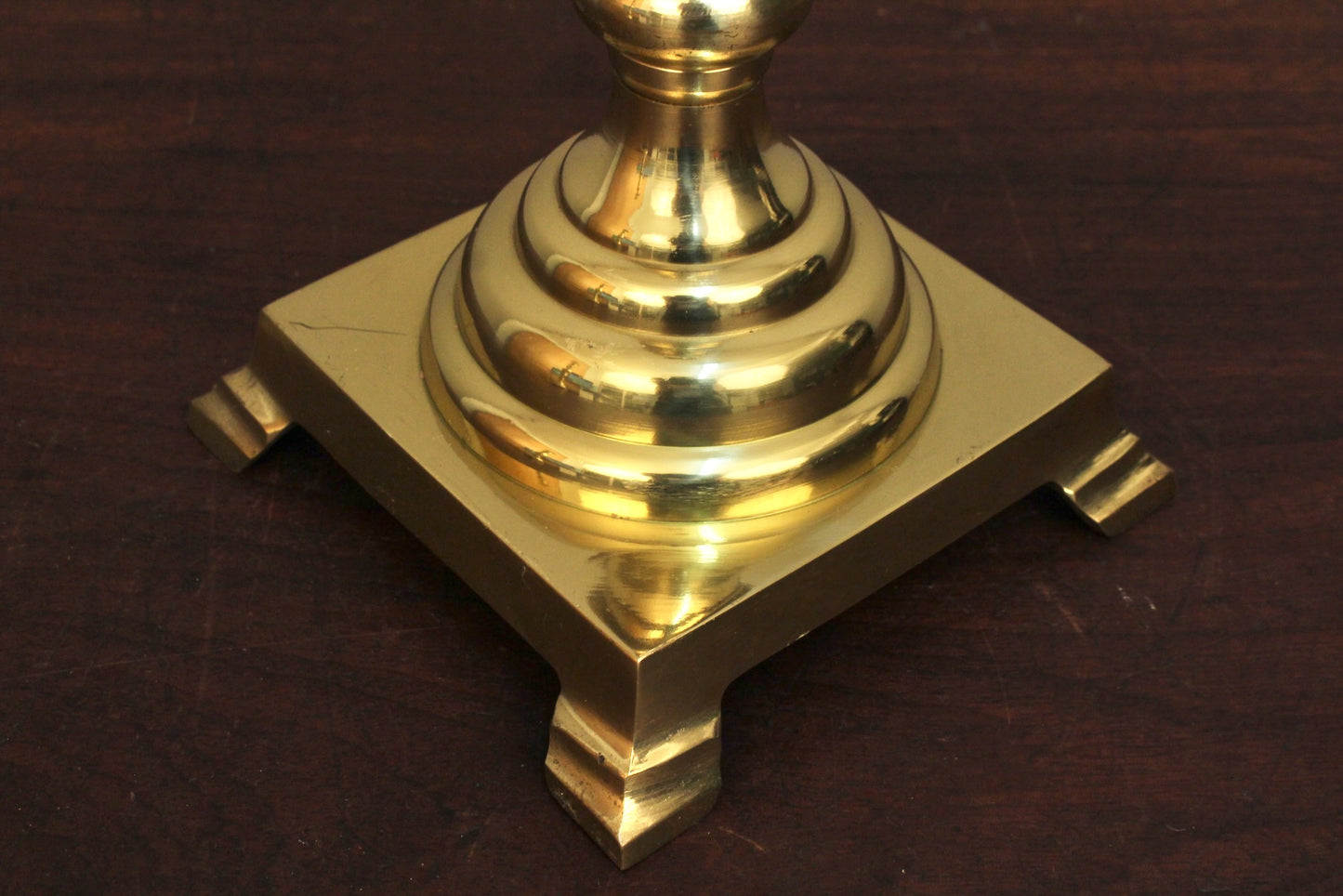 Pair of Turned Brass Candlesticks