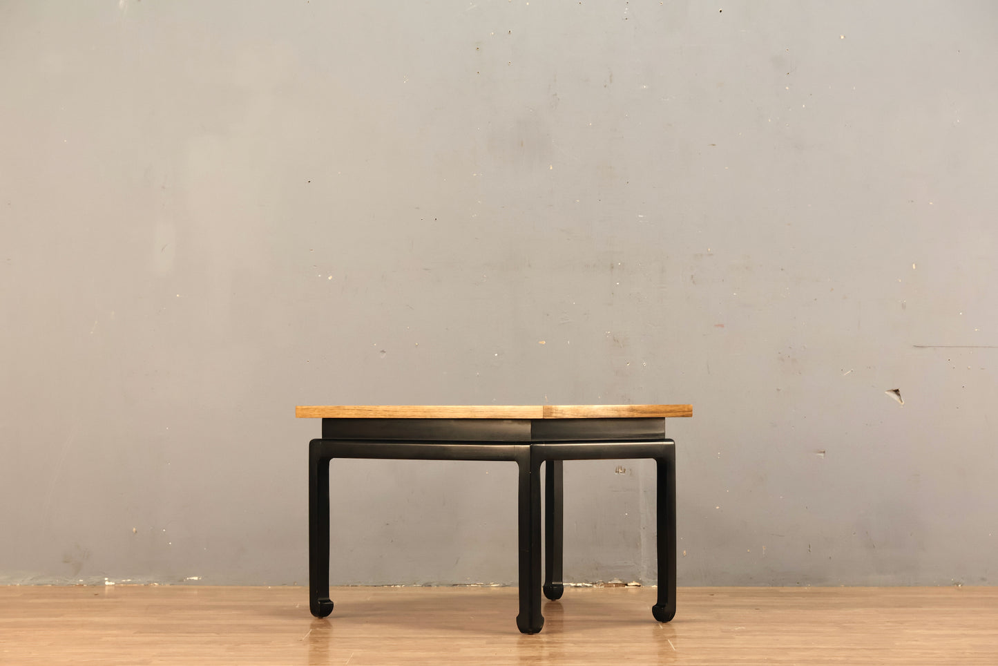 Black & Laminate Wedge End Table