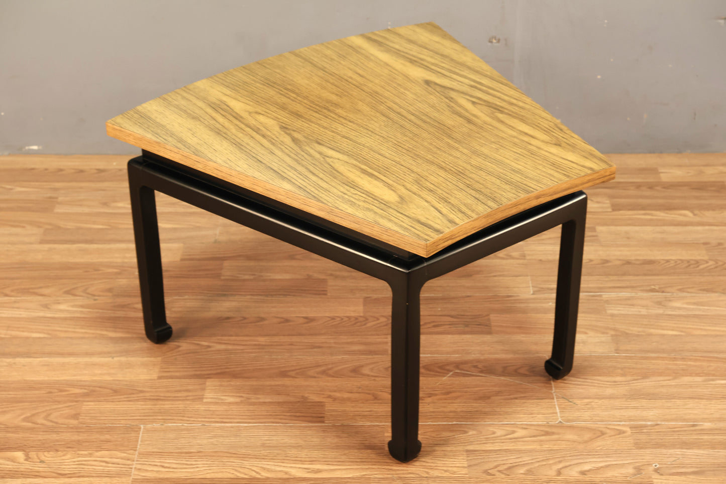 Black & Laminate Wedge End Table