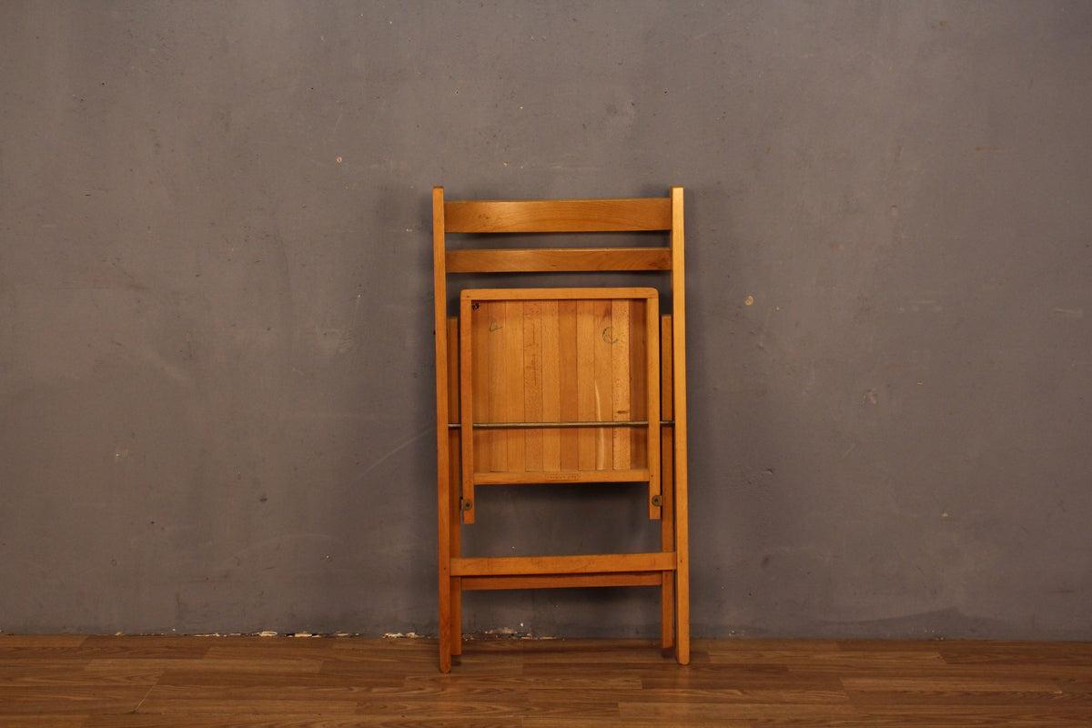 Blonde Slatted Folding Chair
