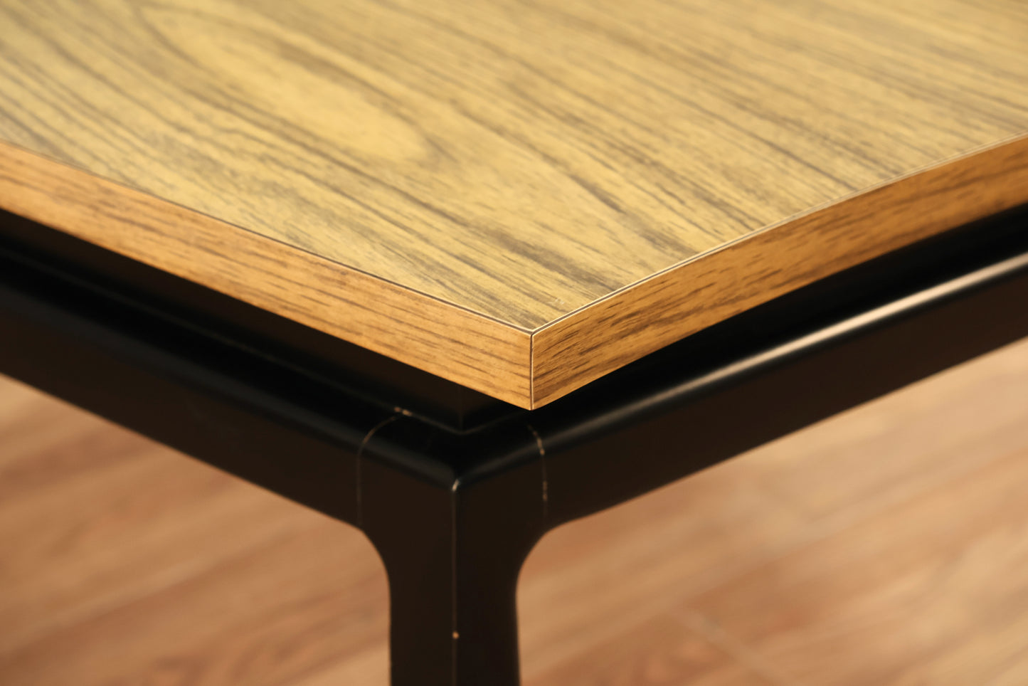 Black & Laminate Wedge End Table