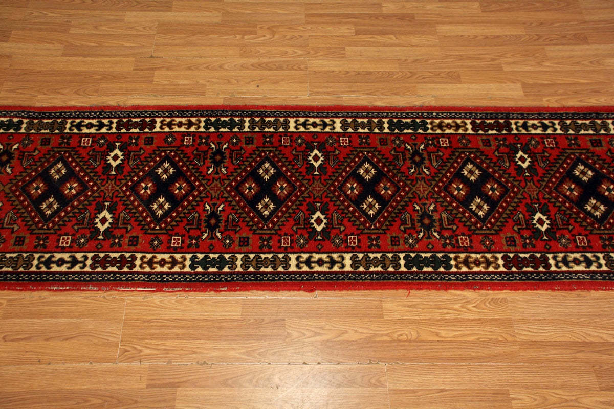 Crimson Wool Runner Rug