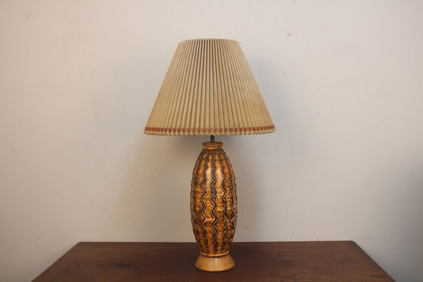 Large Orange & Black Squiggle Table Lamp