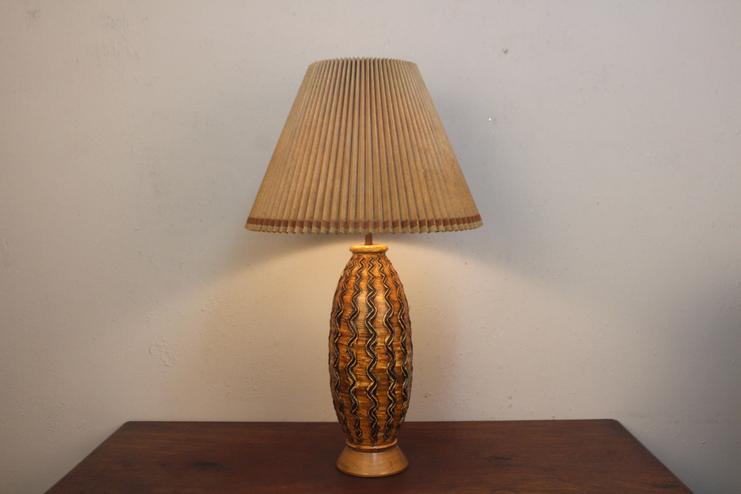 Large Orange & Black Squiggle Table Lamp
