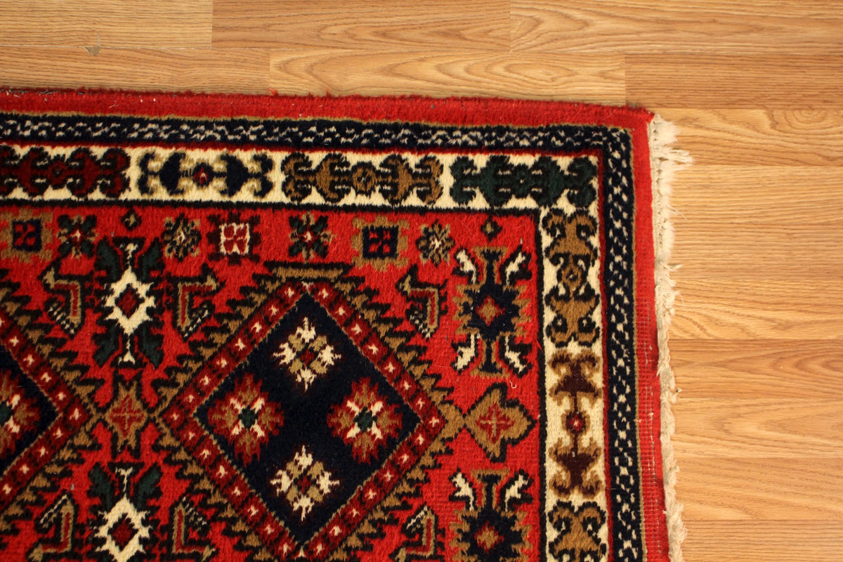 Crimson Wool Runner Rug