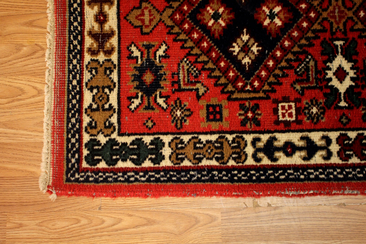 Crimson Wool Runner Rug